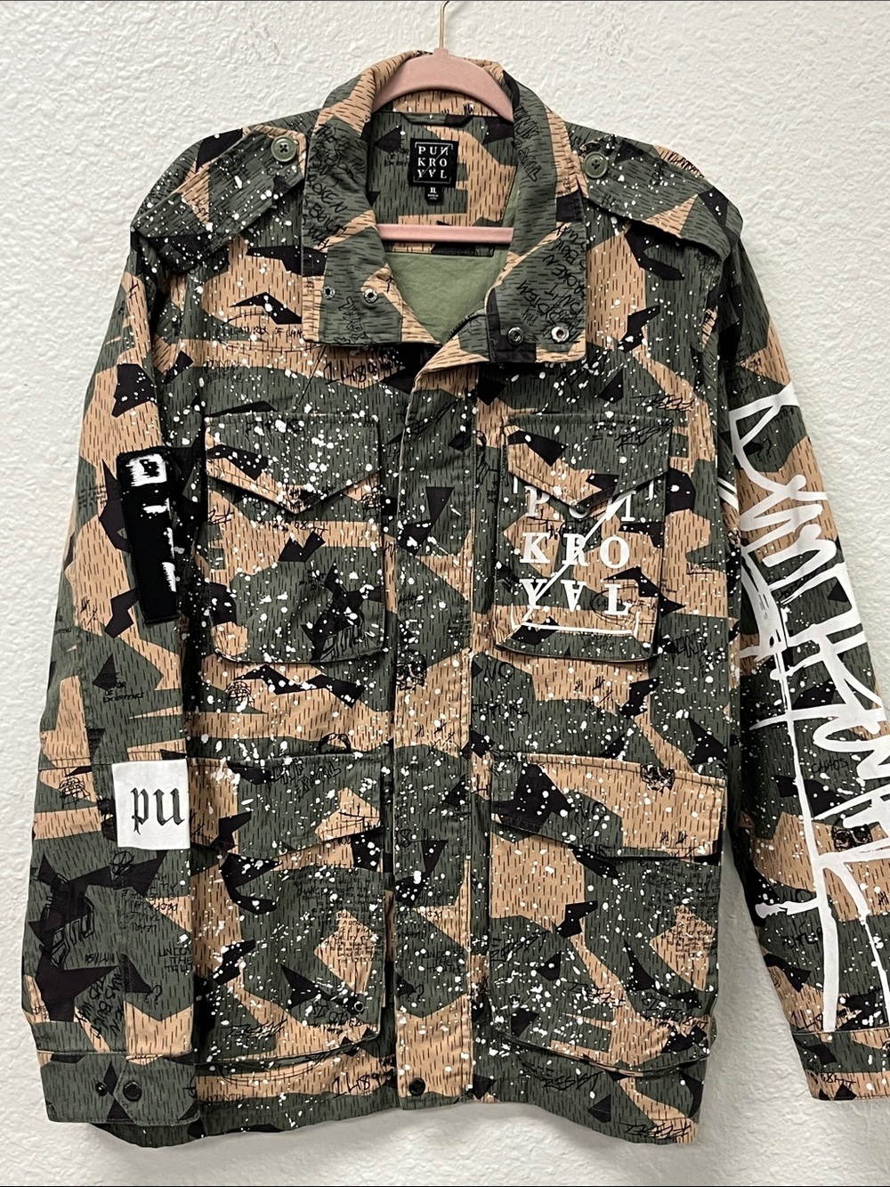 Punk Royal Camouflage Jacket with White Accents
#1159